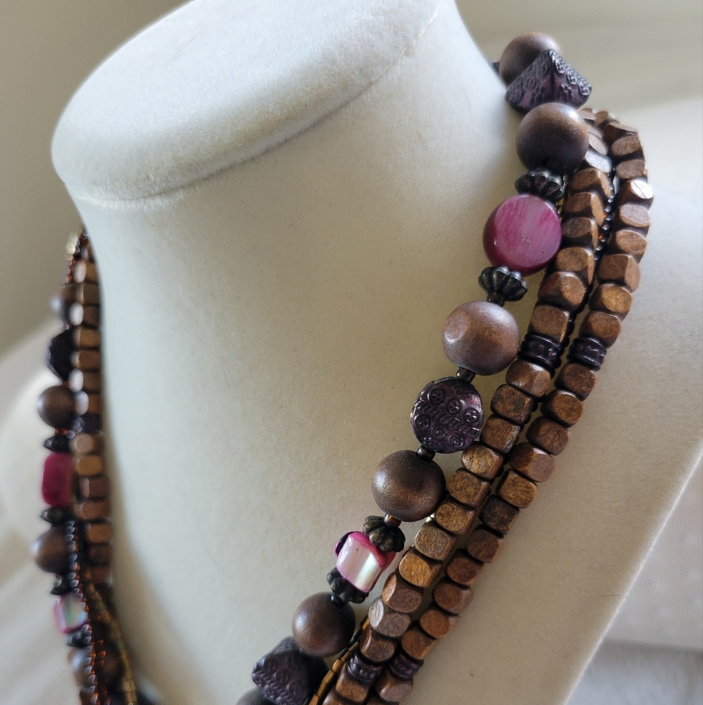 Stunning Multi-Strand Tribalesque Boho Beaded Med… - image 4